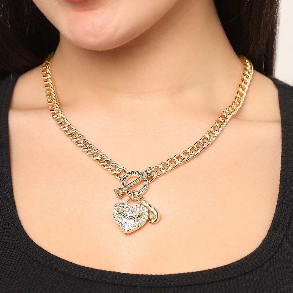 Glam Heart and Juicy Toggle Charm Necklace