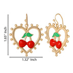 Glam Cherry Heart Drop Earrings