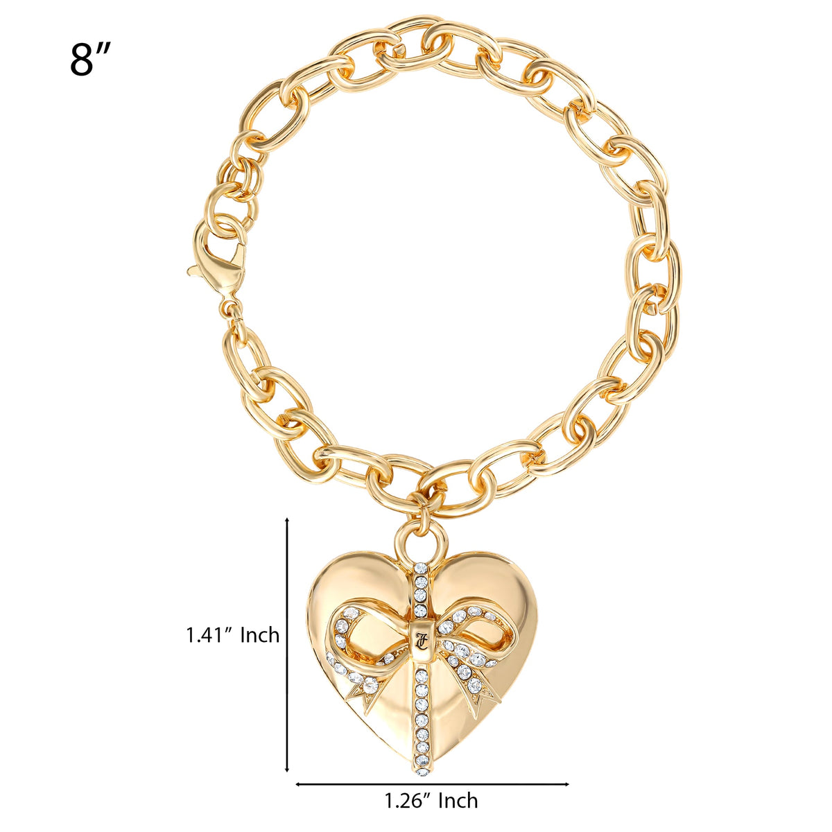 Glam Heart Bow Drop Bracelet
