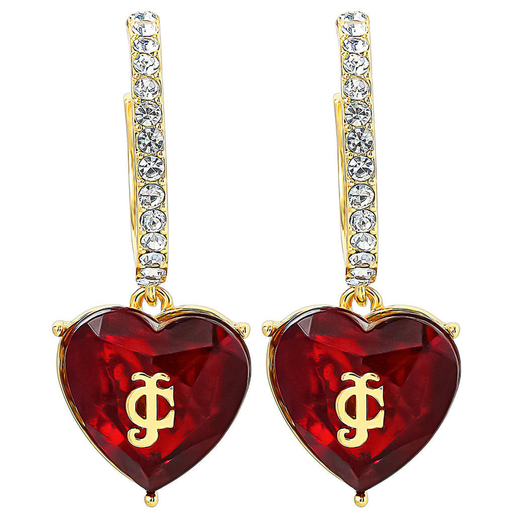 Glam Heart Charm Hoop Earrings