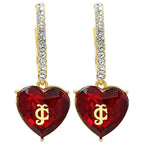 Glam Heart Charm Hoop Earrings