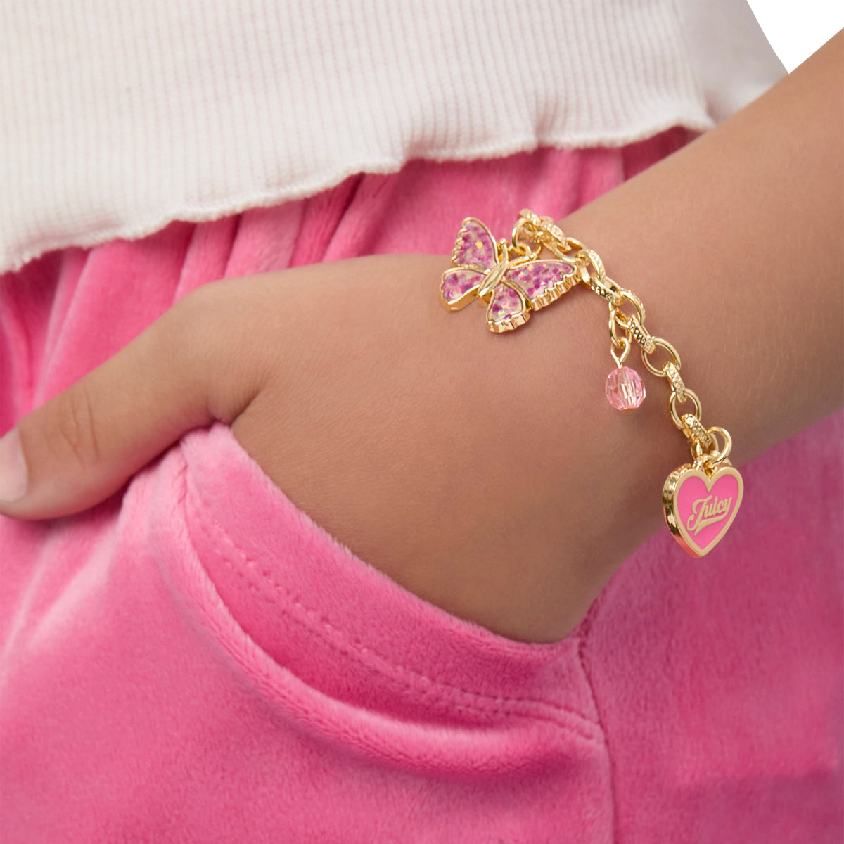 Glam Pink Charm Bracelet
