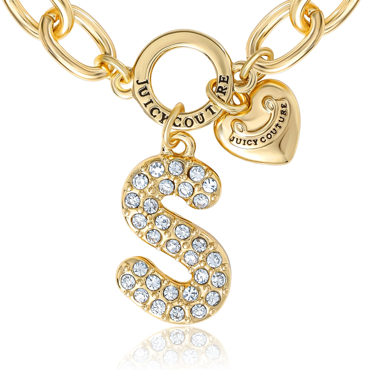 Glam Pavé Initial Charm Bracelet Letter S