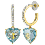 Glam Heart Charm Hoop Earrings