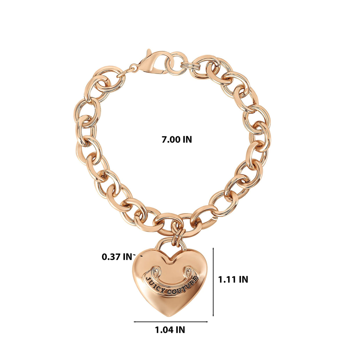 Glam Heart Charm Chain Bracelet