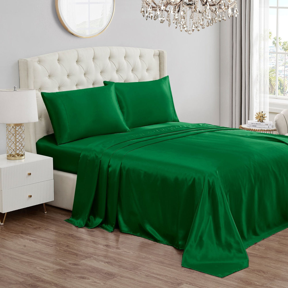 Glam Solid Satin Sheet Set