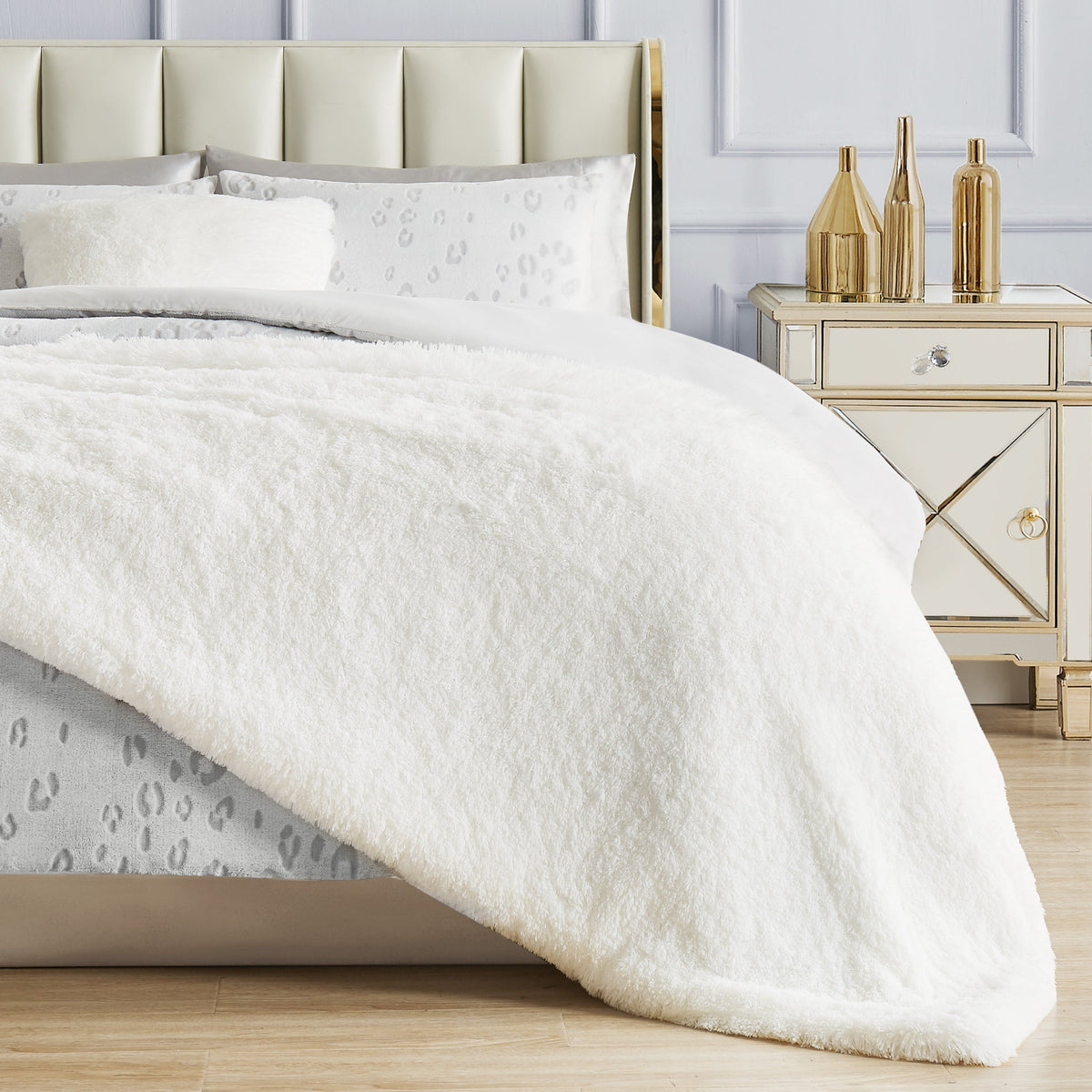 Glam Shaggy Faux Fur Plush Blanket