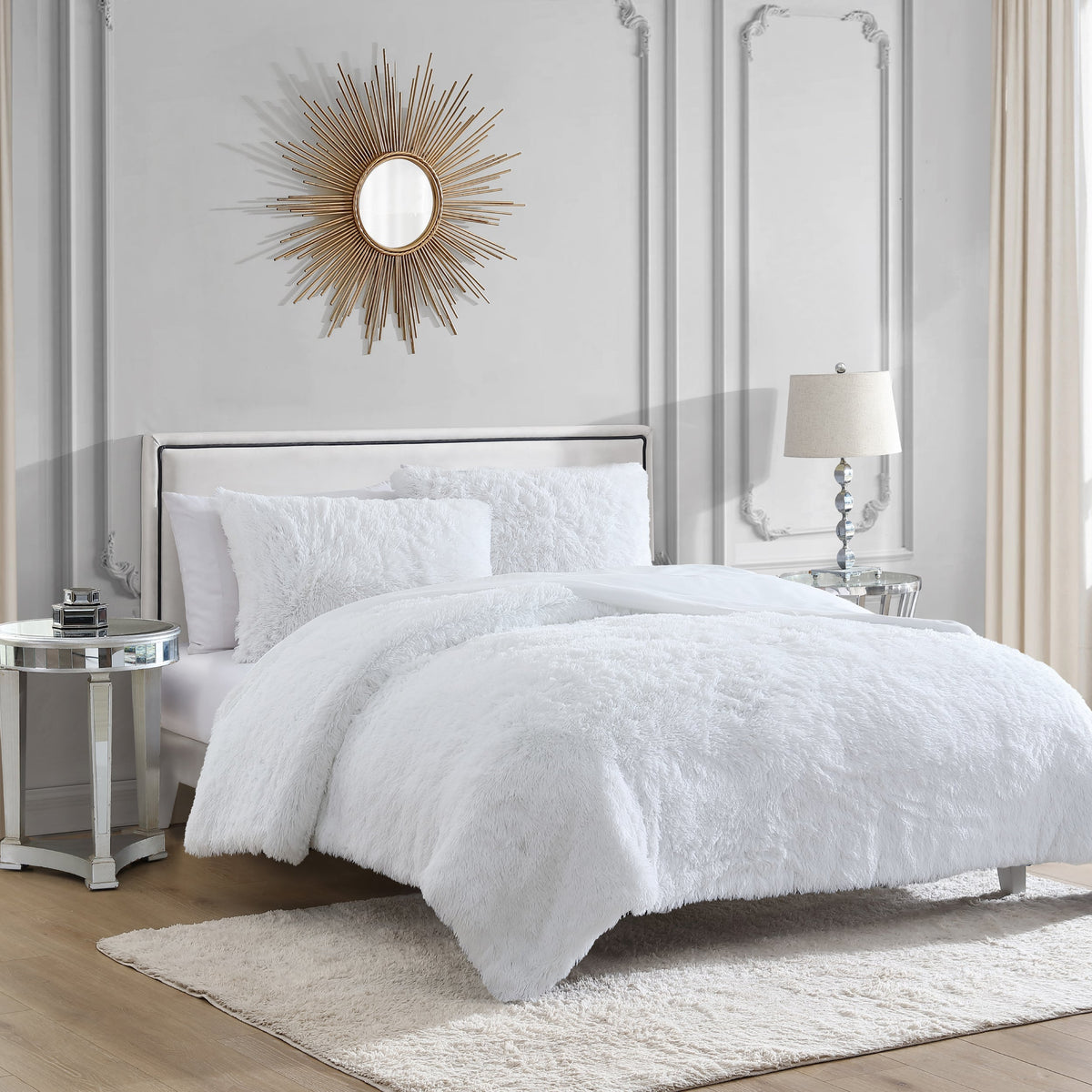 Glam Shaggy Faux Fur Comforter Set