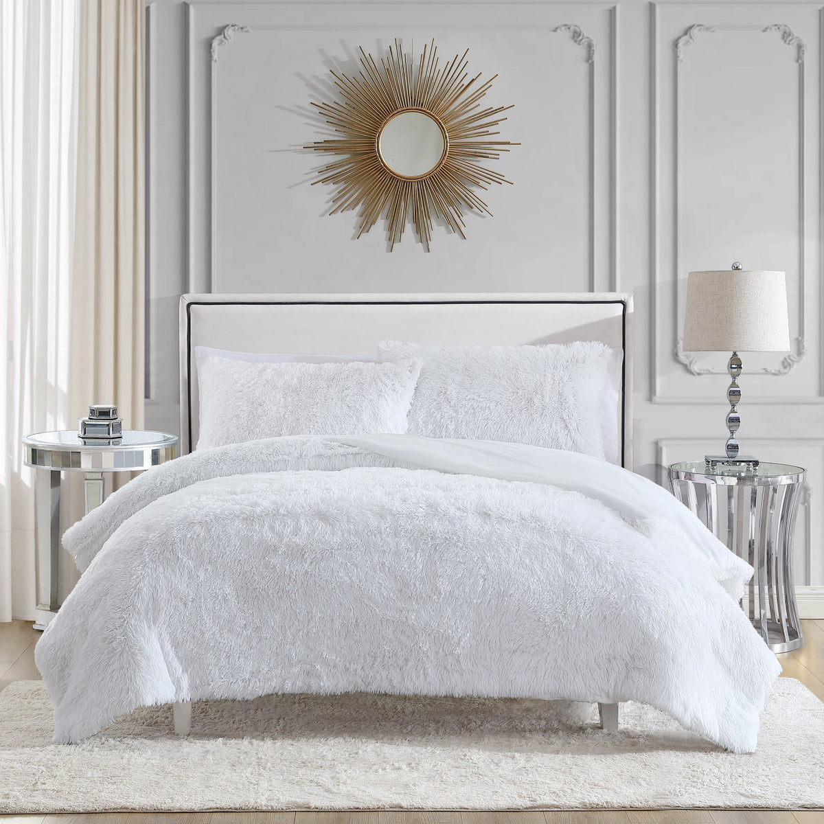 Glam Shaggy Faux Fur Comforter Set