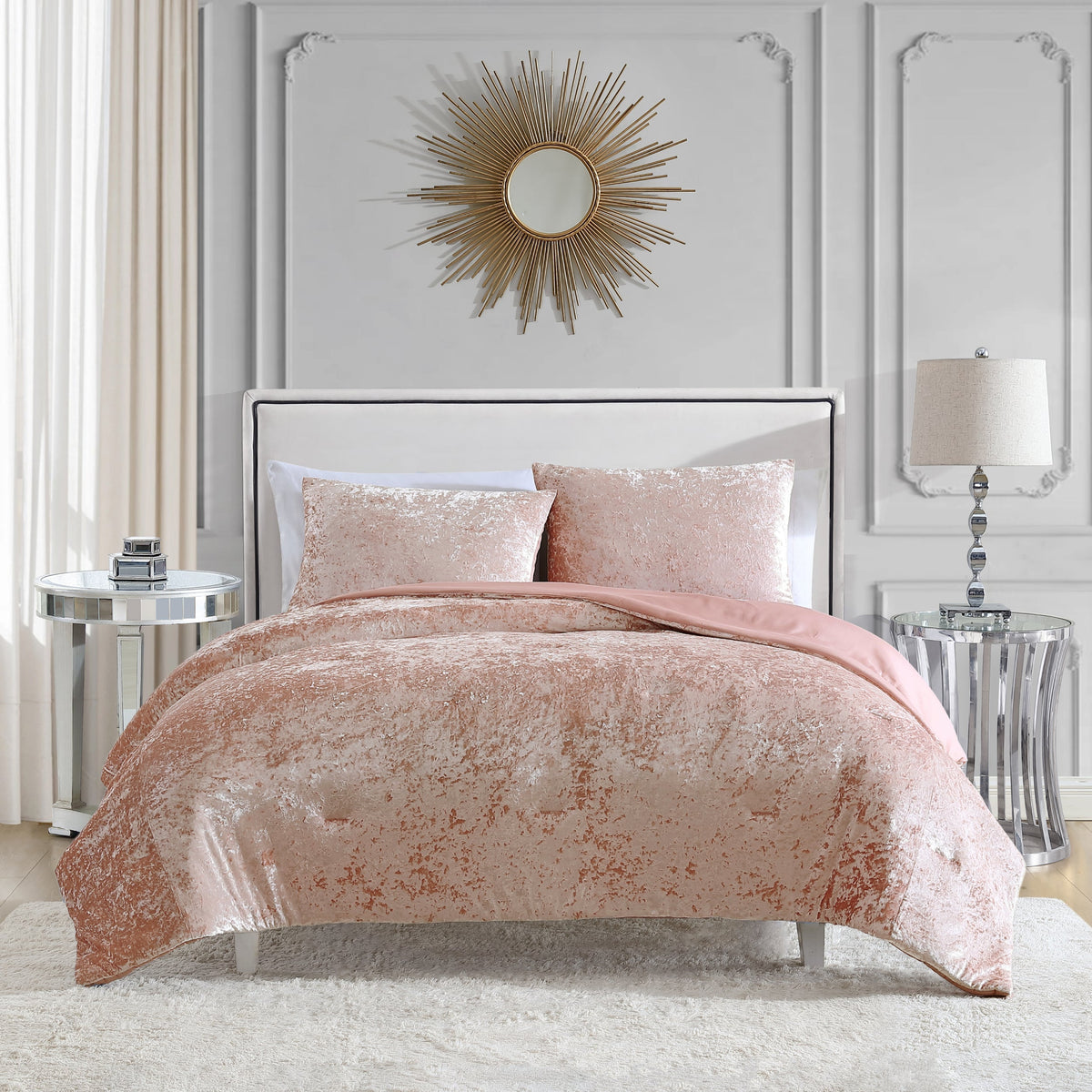 Glam Crushed Velvet Comforter Set