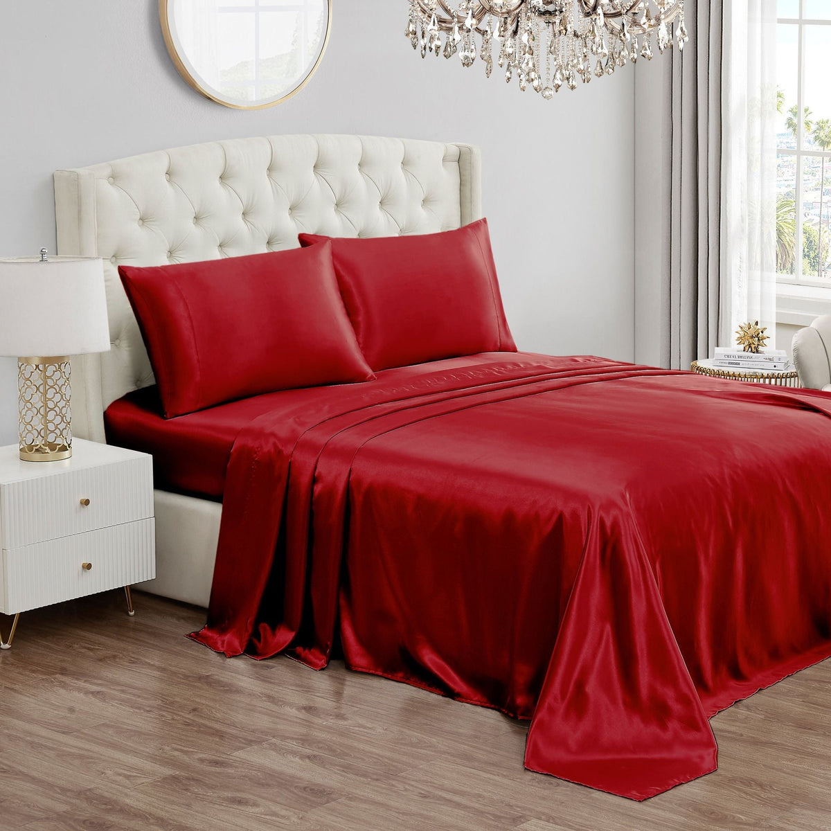 Glam Solid Satin Sheet Set