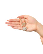 Glam Crystal Heart Charm Toggle Bracelet