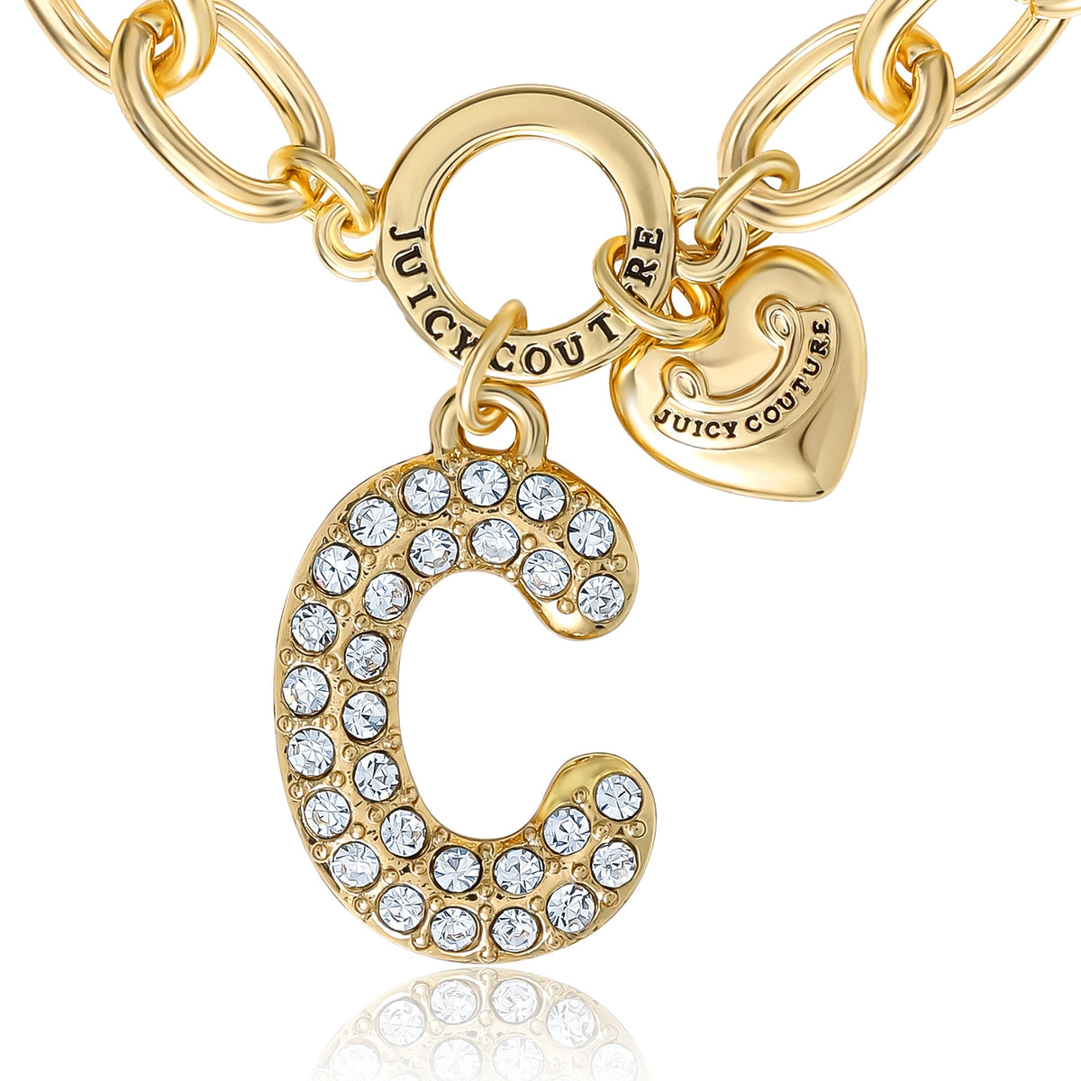 Glam Pavé Initial Charm Bracelet Letter C