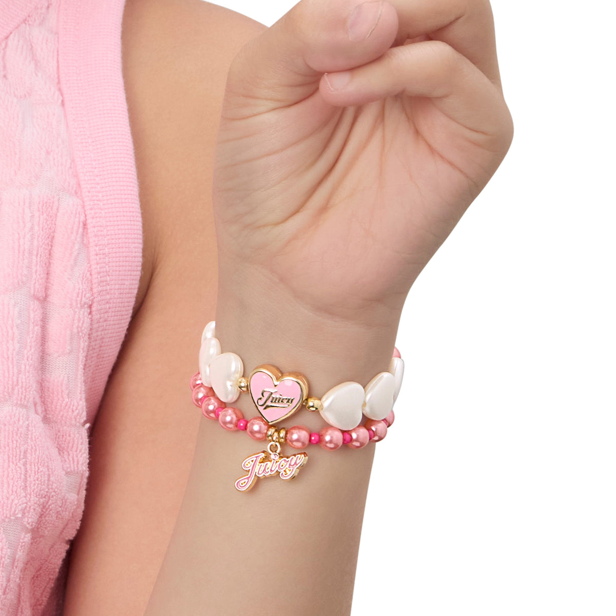 Glam Kids Choose Juicy Heart Charm 2 Piece Bracelet Duo