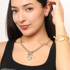 Glam Heart and Juicy Toggle Charm Necklace
