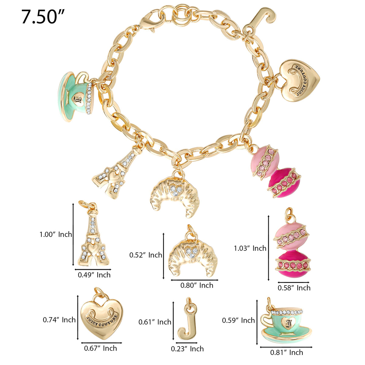 Glam Paris Travel Charm Bracelet