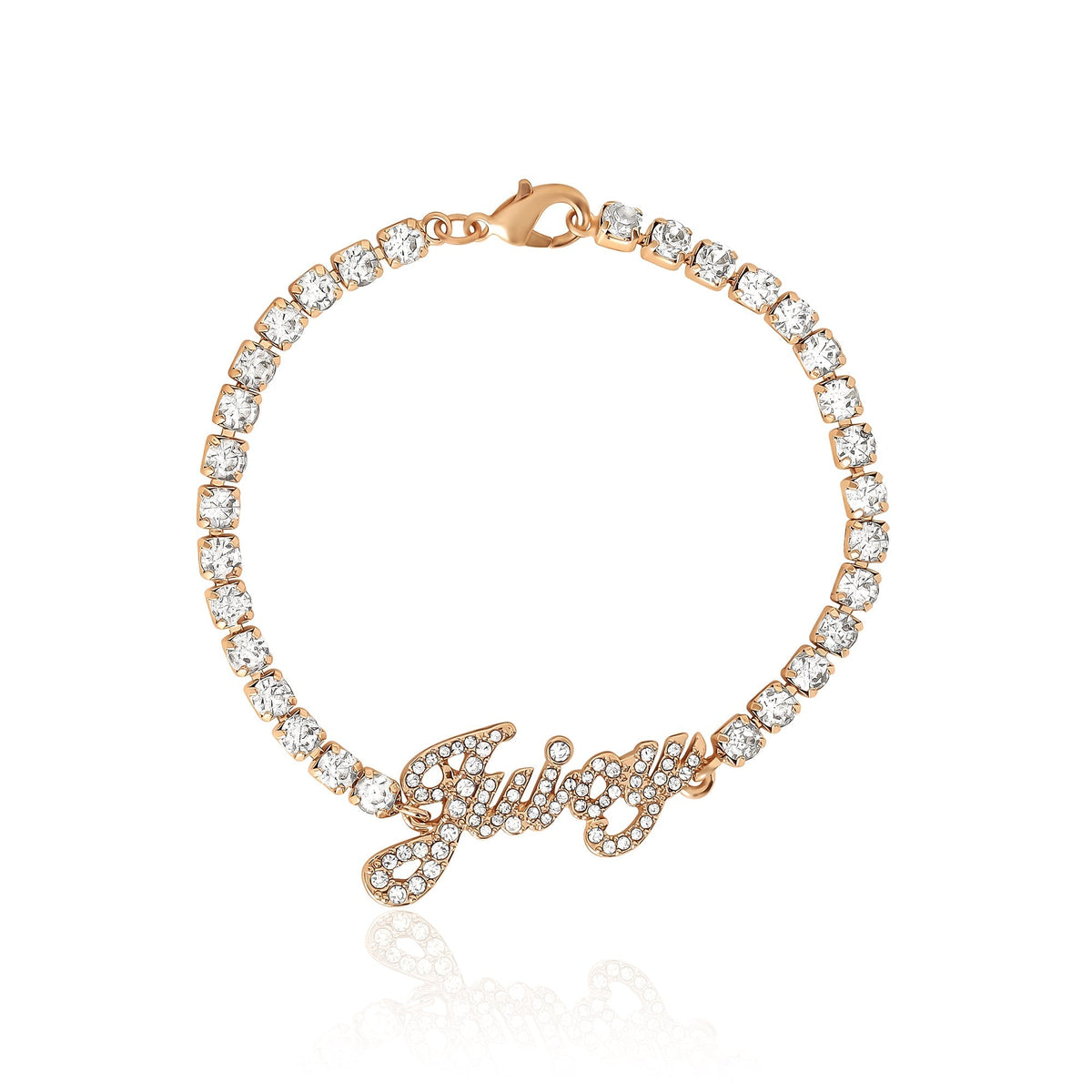 Glam Juicy Script Crystal Tennis Bracelet