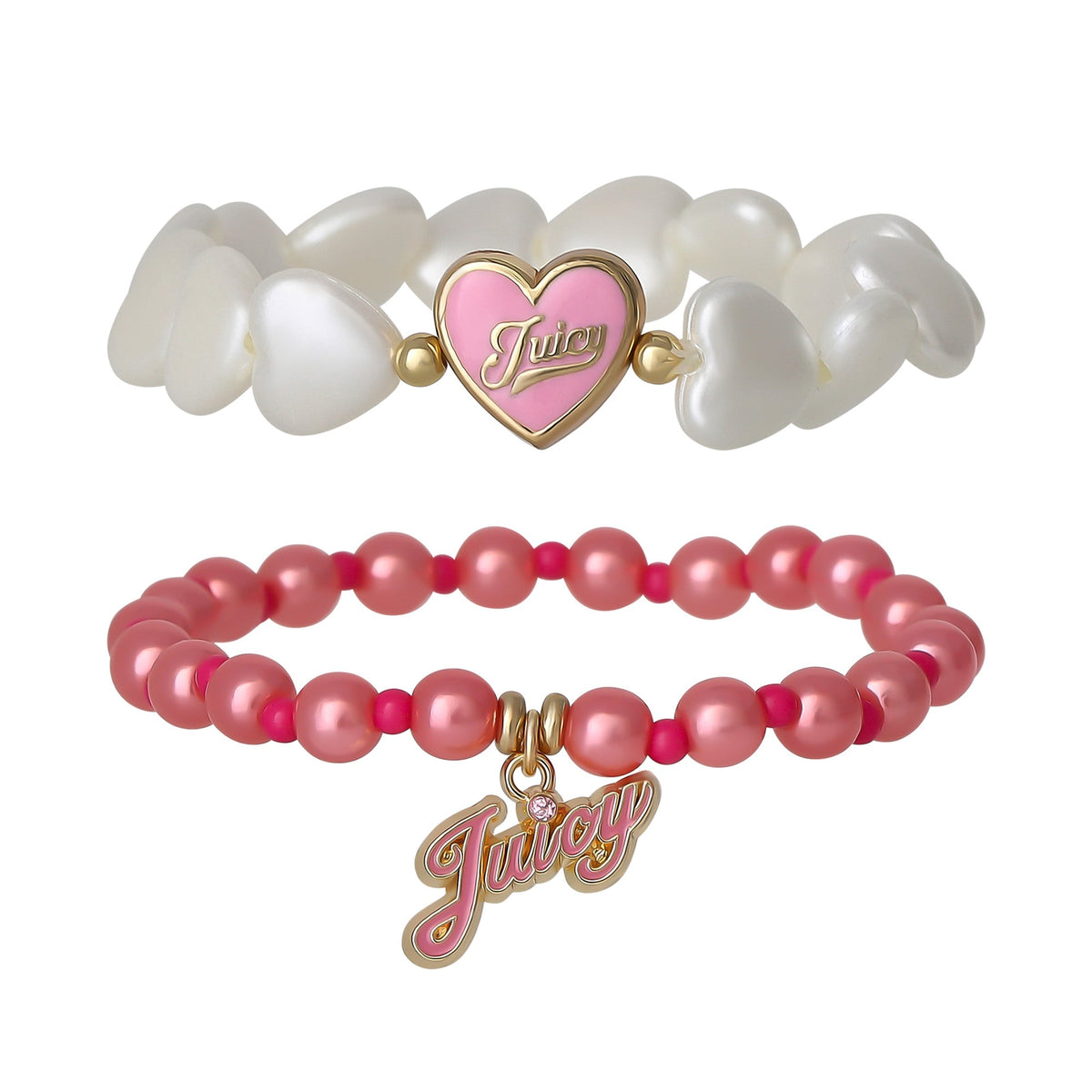 Glam Kids Choose Juicy Heart Charm 2 Piece Bracelet Duo