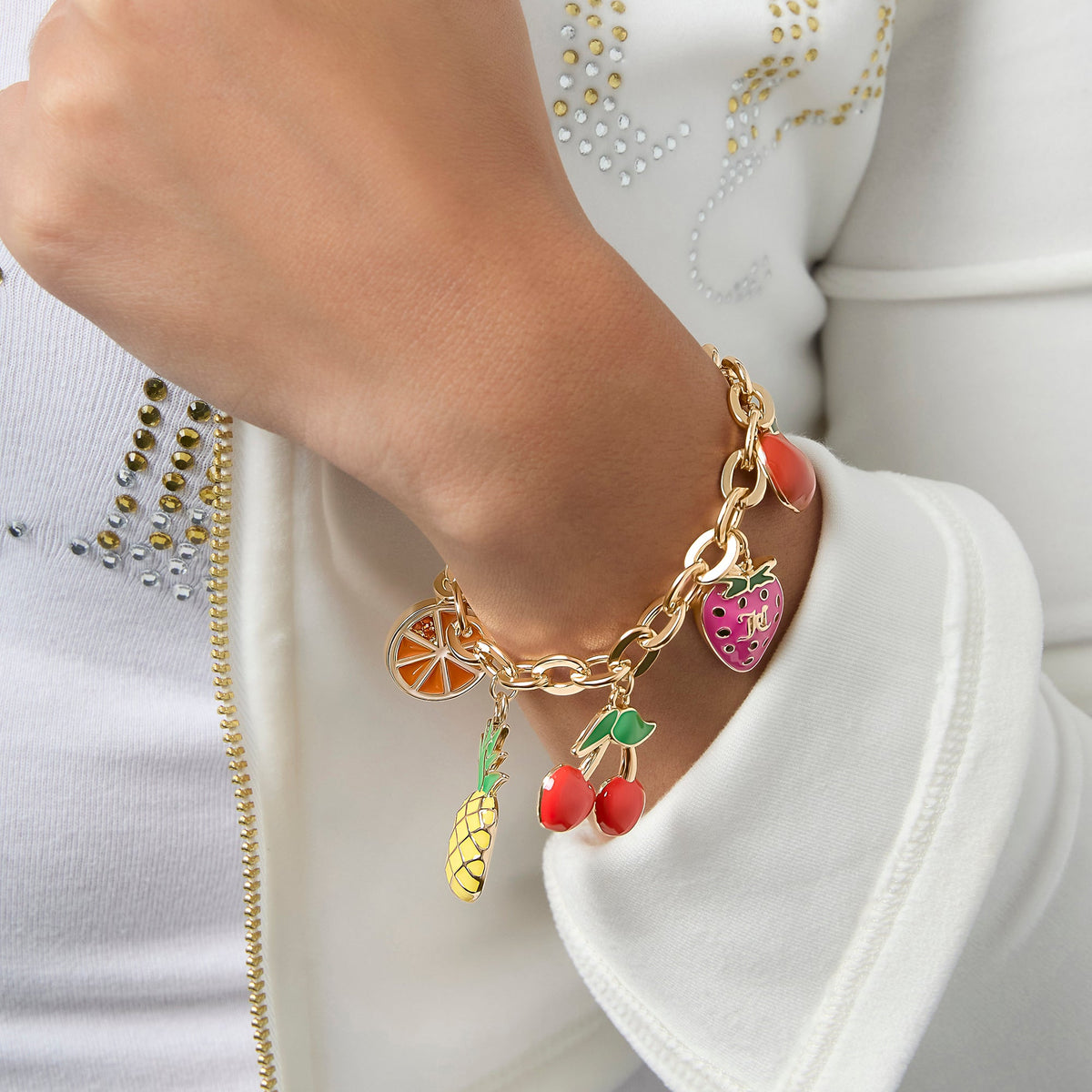 Glam Tropical Fruit Charm Bracelet