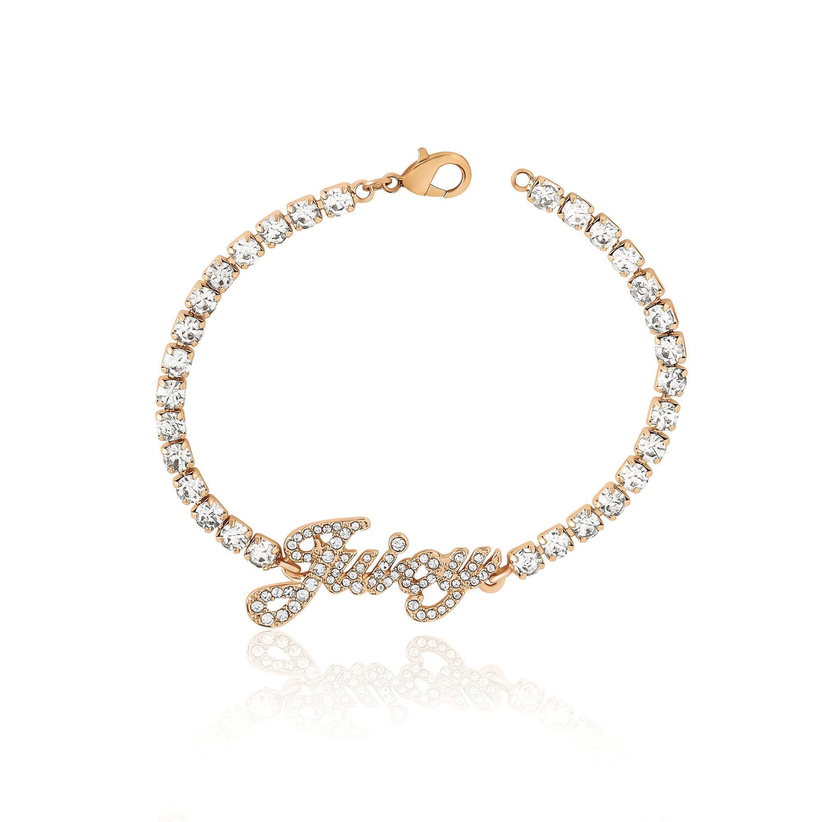 Glam Juicy Script Crystal Tennis Bracelet