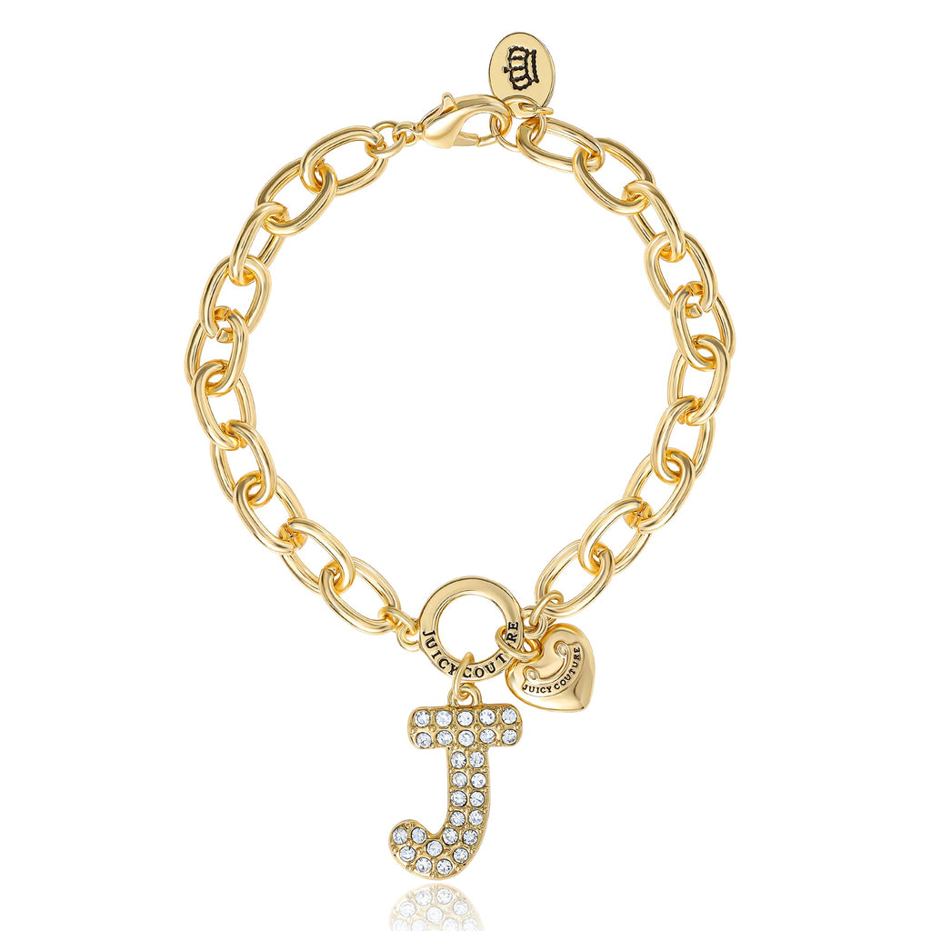 Glam Pavé Initial Charm Bracelet Letter J