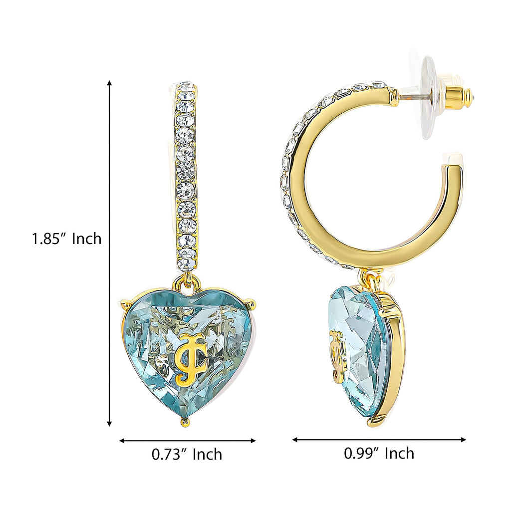 Glam Heart Charm Hoop Earrings