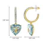Glam Heart Charm Hoop Earrings