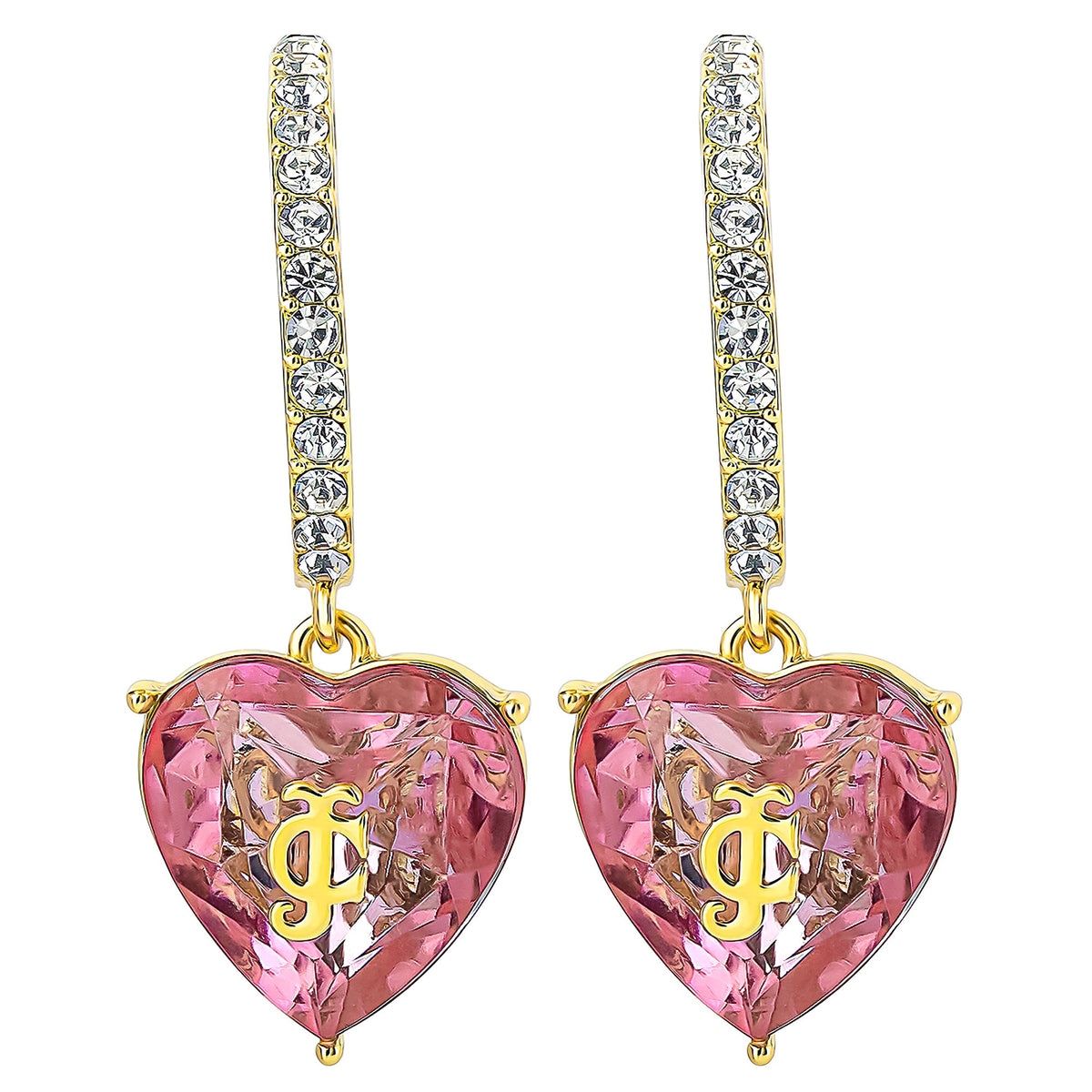 Glam Heart Charm Hoop Earrings