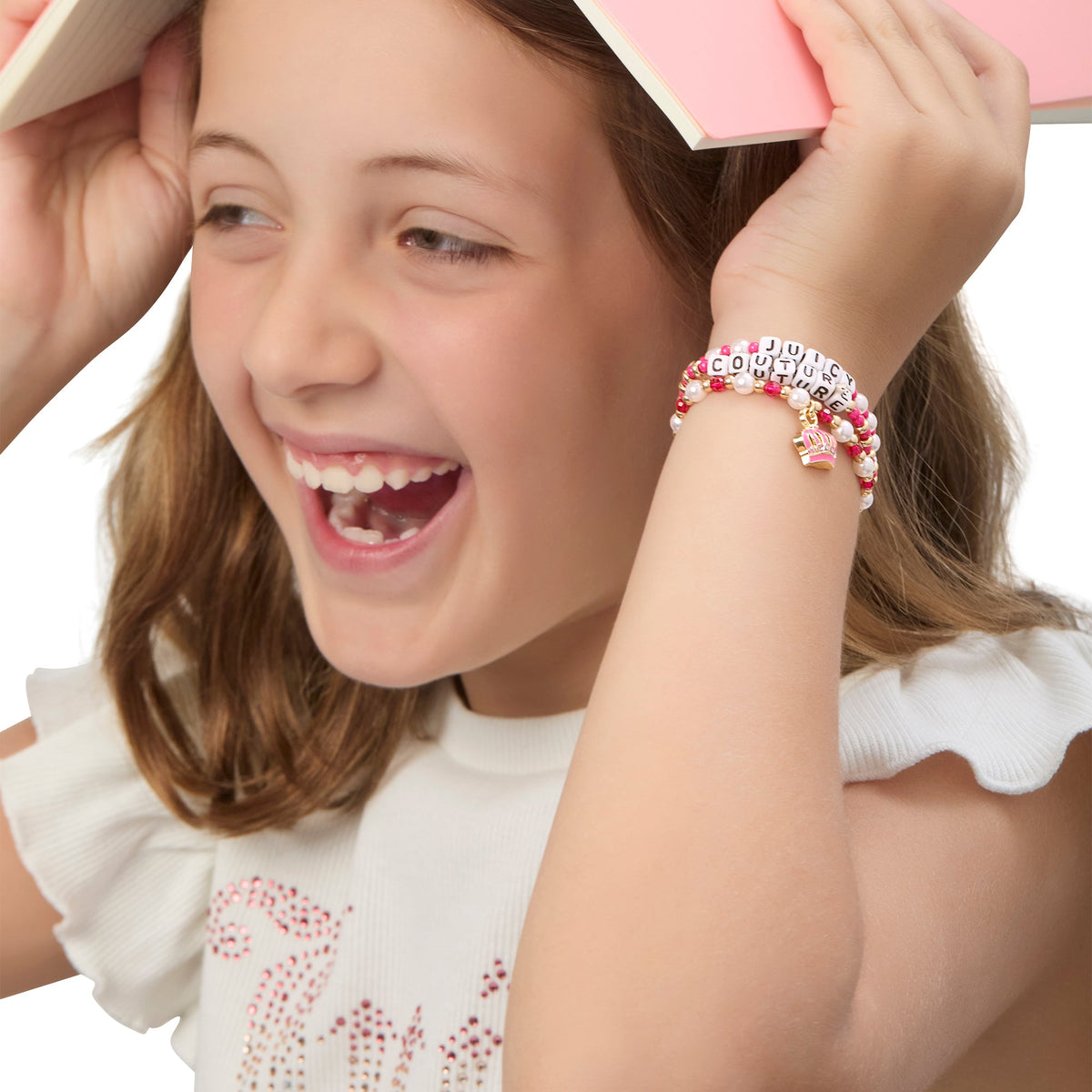 Glam Kids Crown Charm 3 Piece Stretch Beaded Bracelet Set