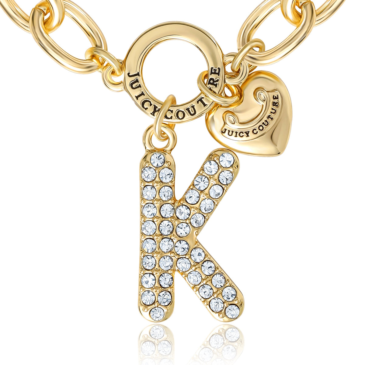 Glam Pavé Initial Charm Bracelet Letter K