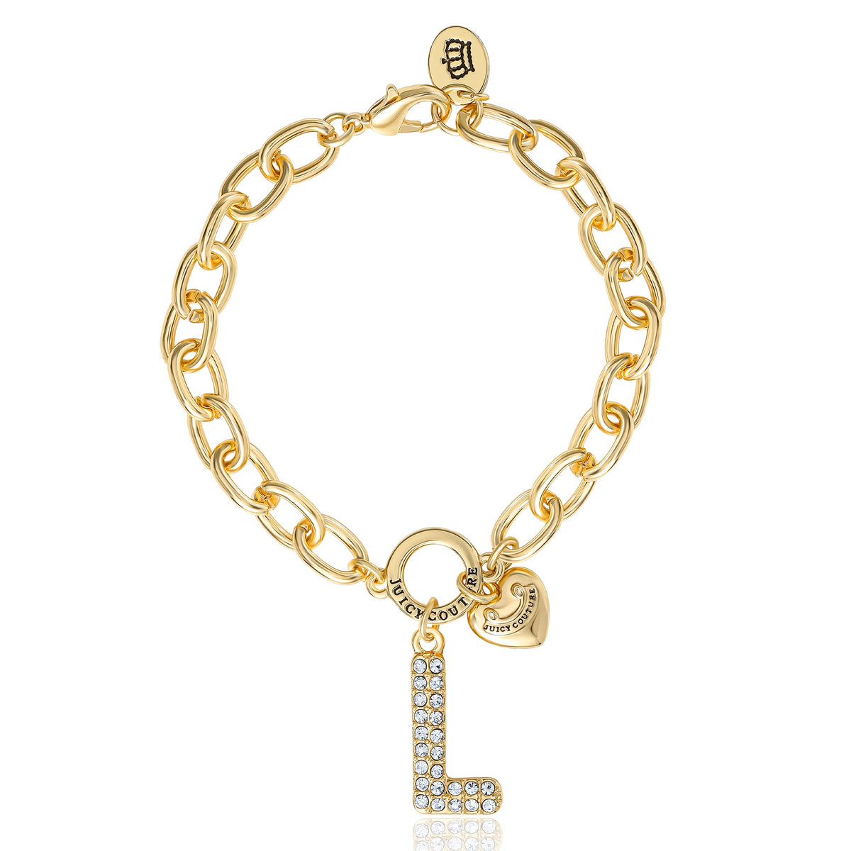 Glam Pavé Initial Charm Bracelet Letter L