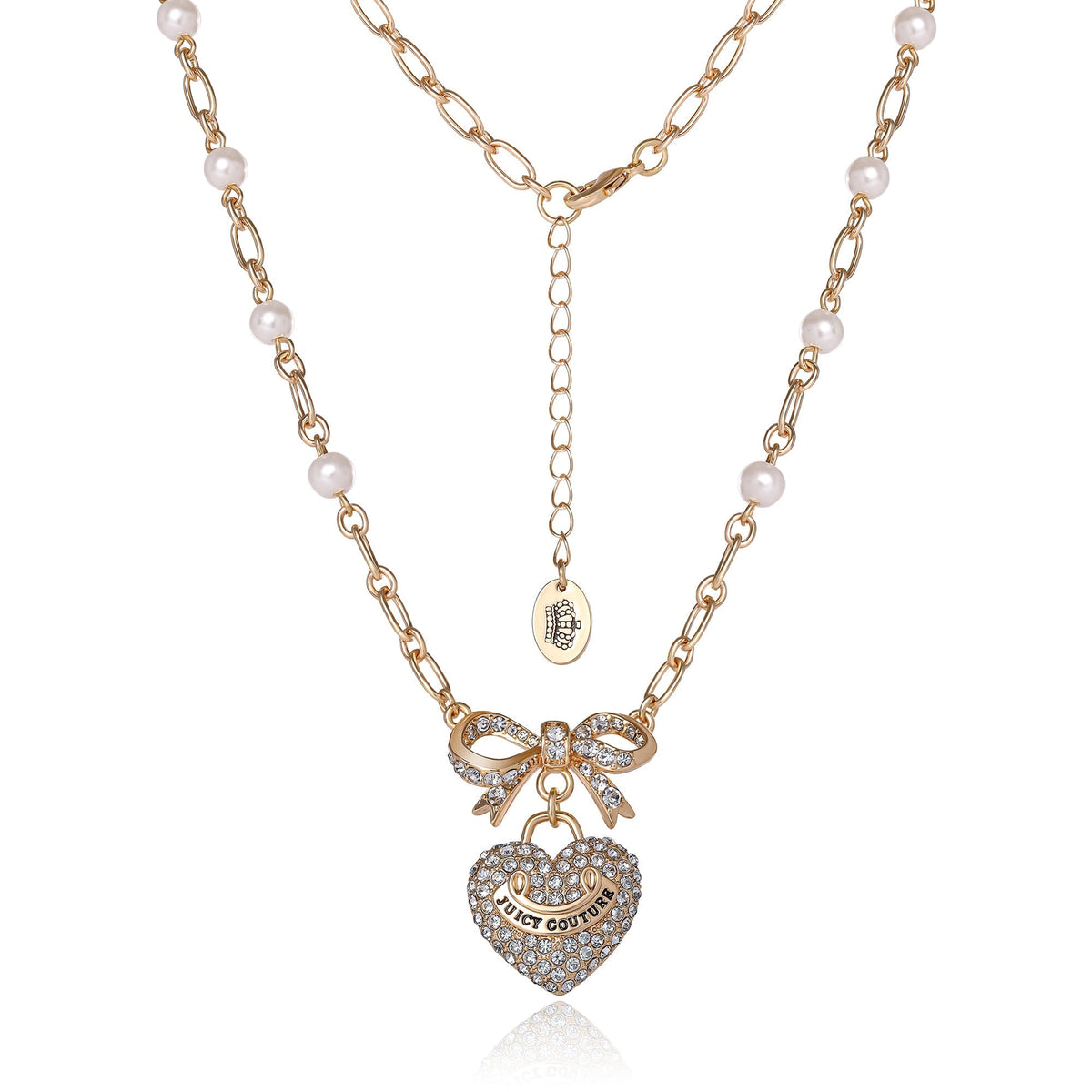 Glam Pearl Heart Pendant Necklace