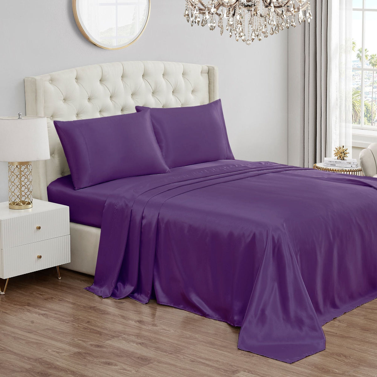 Glam Solid Satin Sheet Set