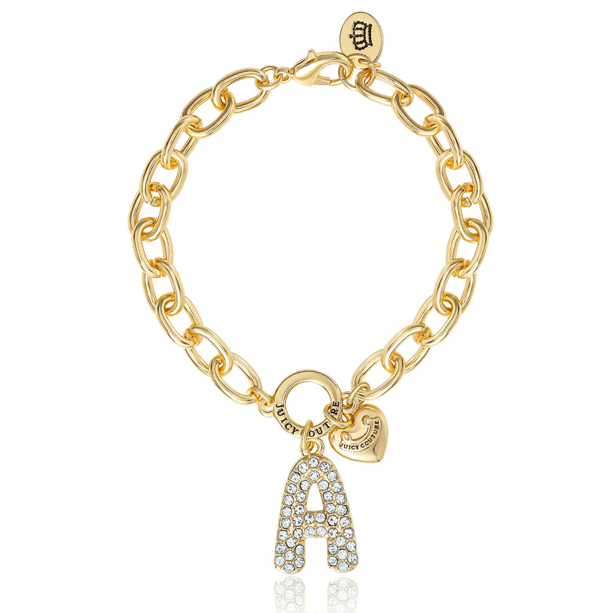 Glam Pavé Initial Charm Bracelet Letter A