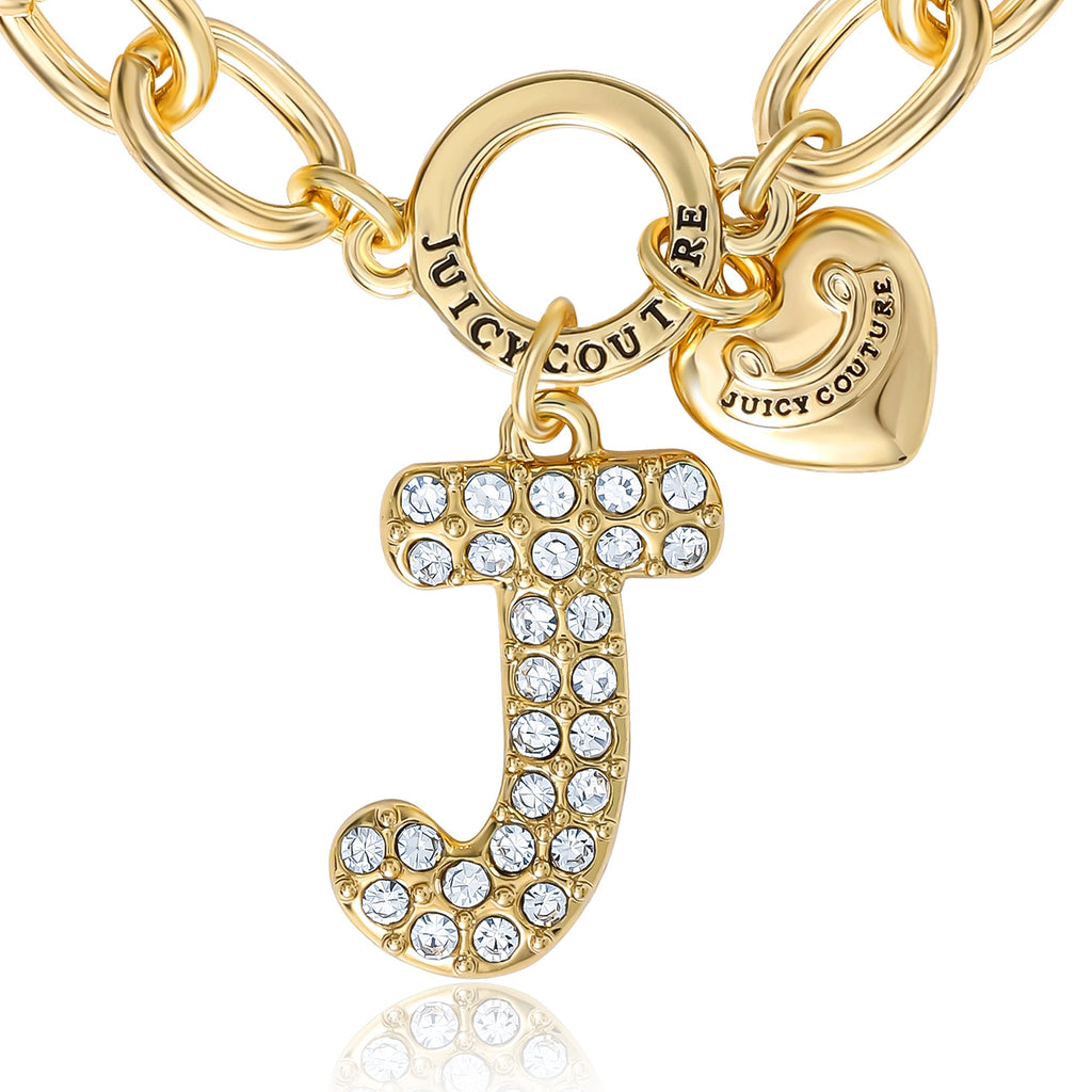 Glam Pavé Initial Charm Bracelet Letter J