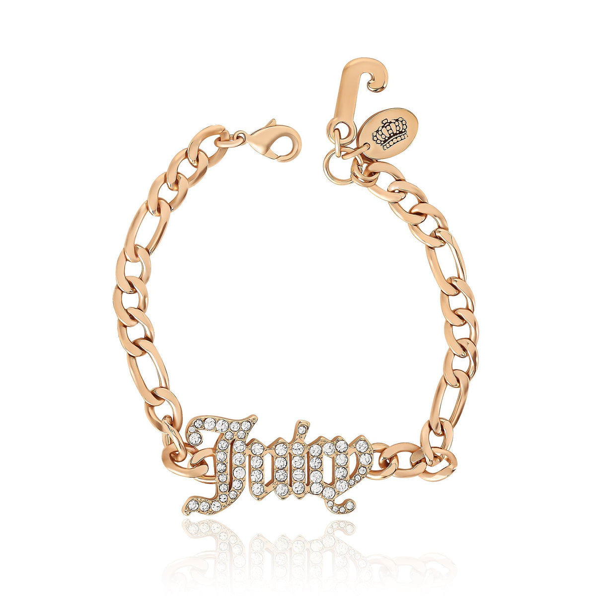 Glam Juicy Script Crystal Chain Bracelet