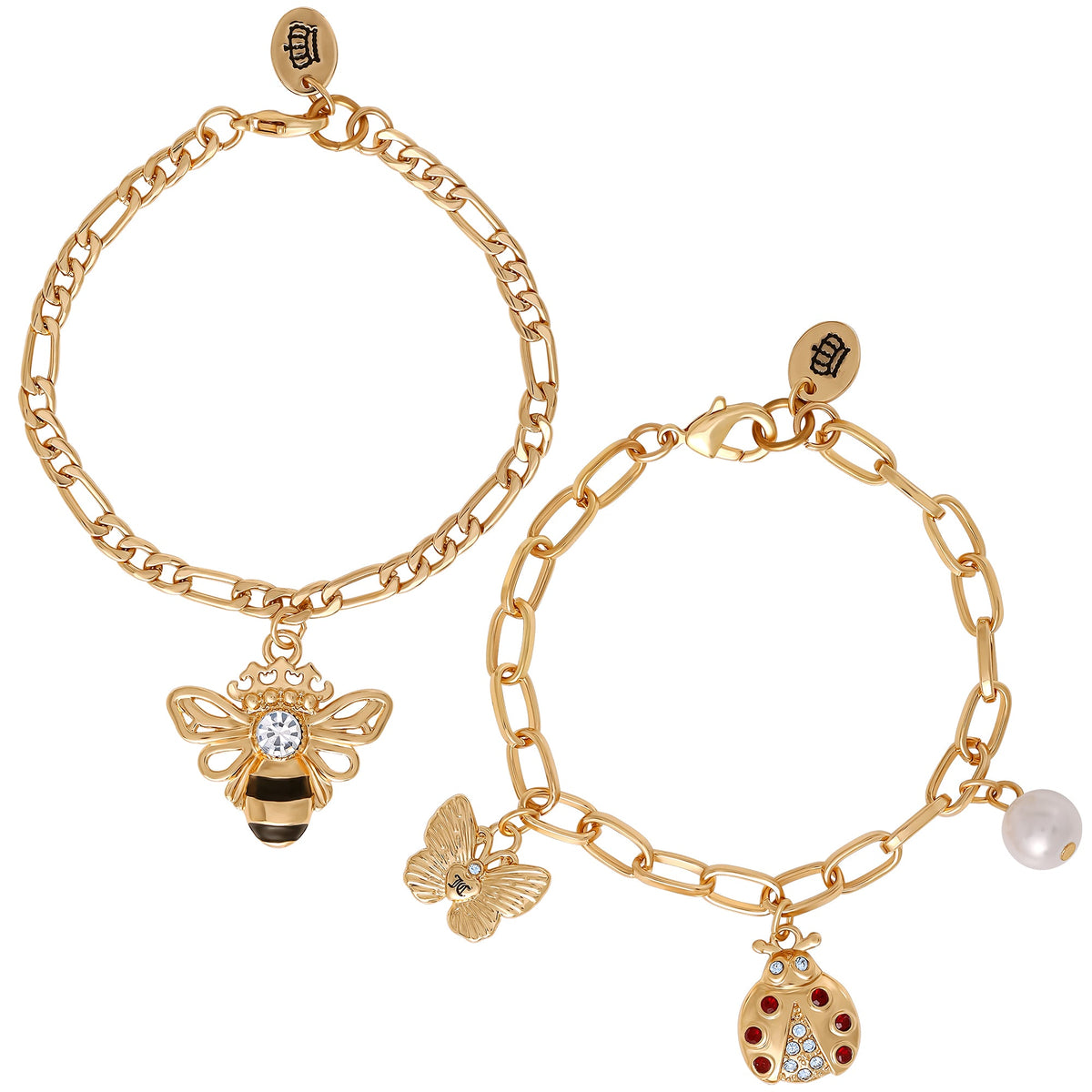 Glam Gold-Tone Charm Bracelet Duo